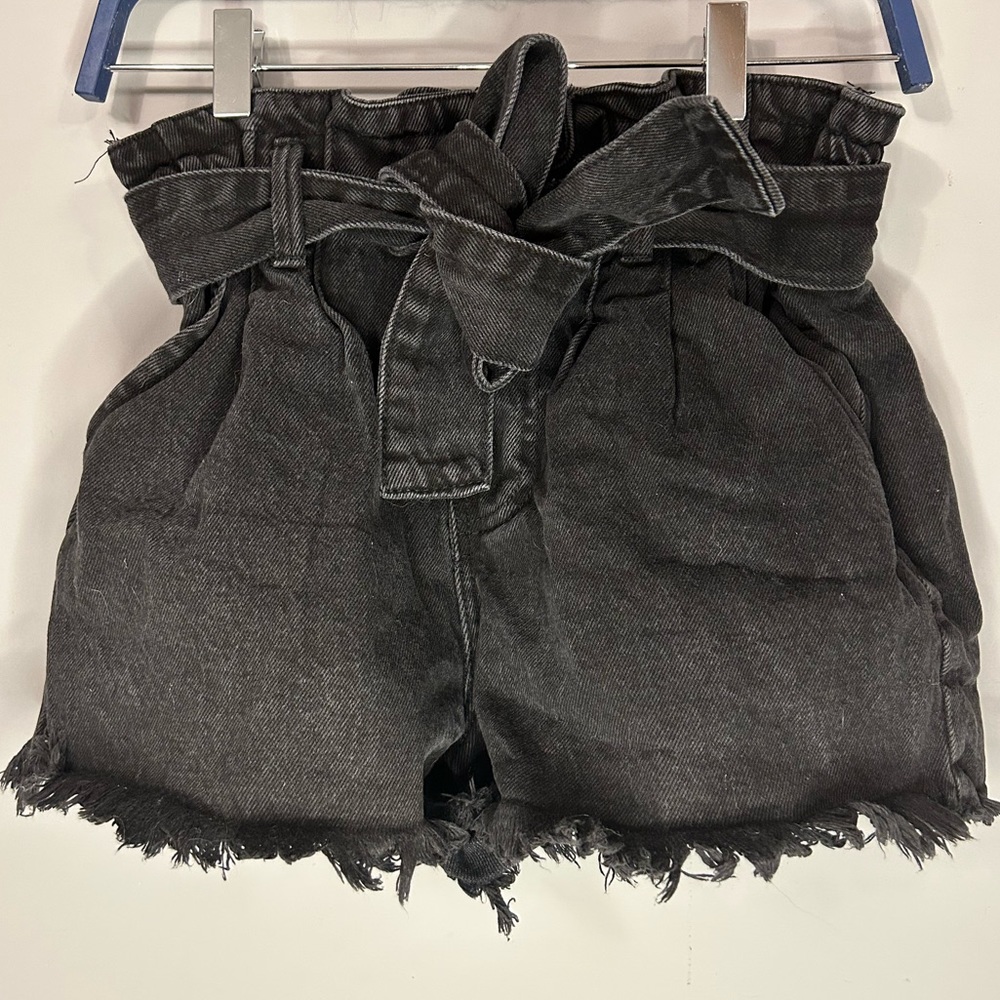 Black denim shorts size small petite comparable to a size 0